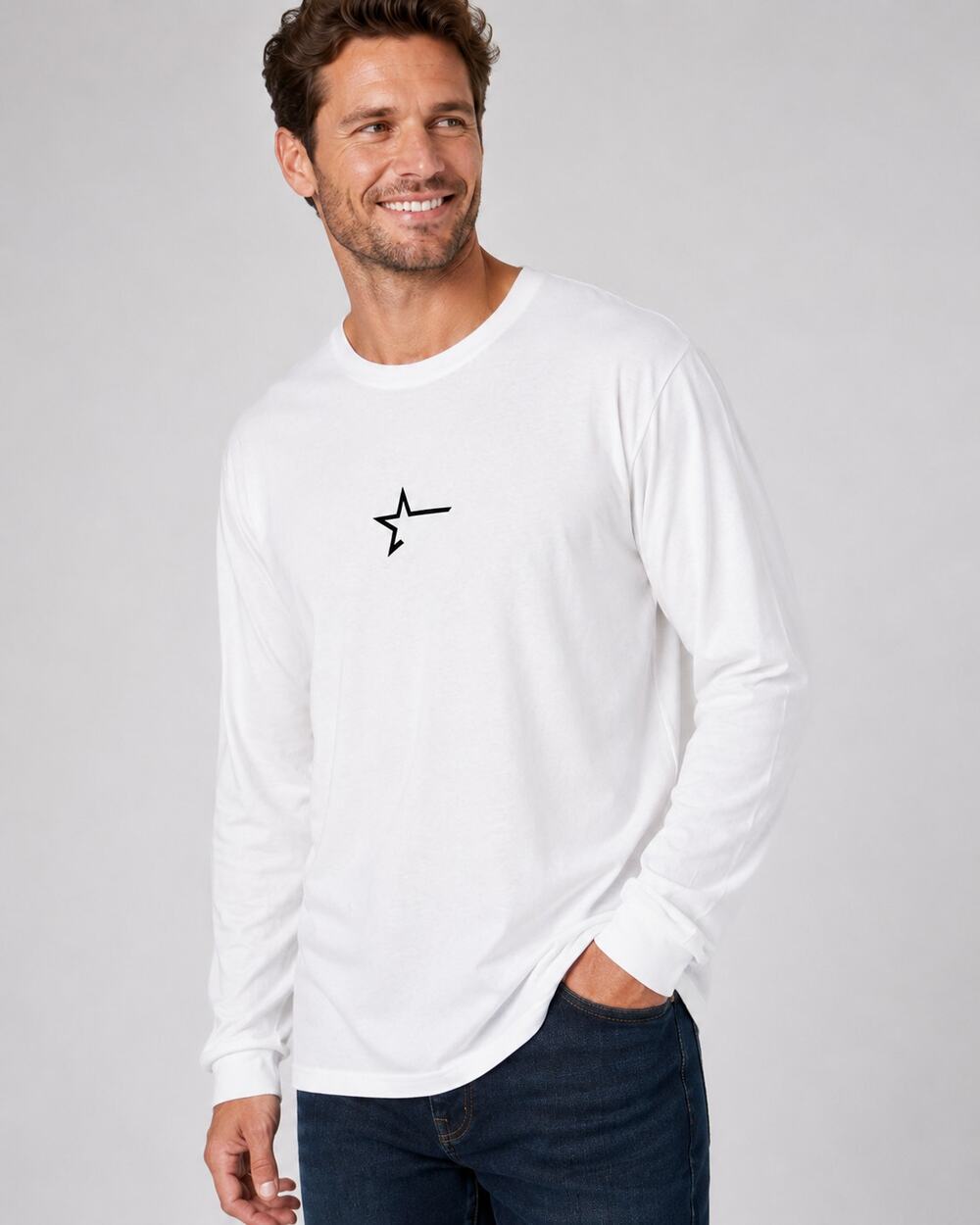Enrforce Long Sleeve Logo Tee Shirt White Mens Size 2X New
